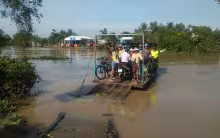 A ferry crossing Mekong River