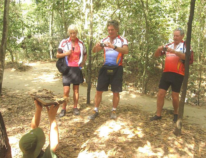 cycling and xeploring Cu Chi Tunnels by bicycle